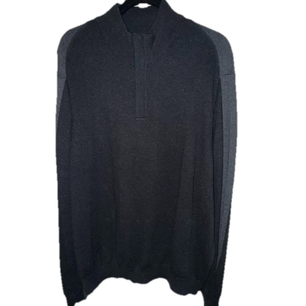 Perry Ellis Men's Charcoal Zip-Up Sweater XXL